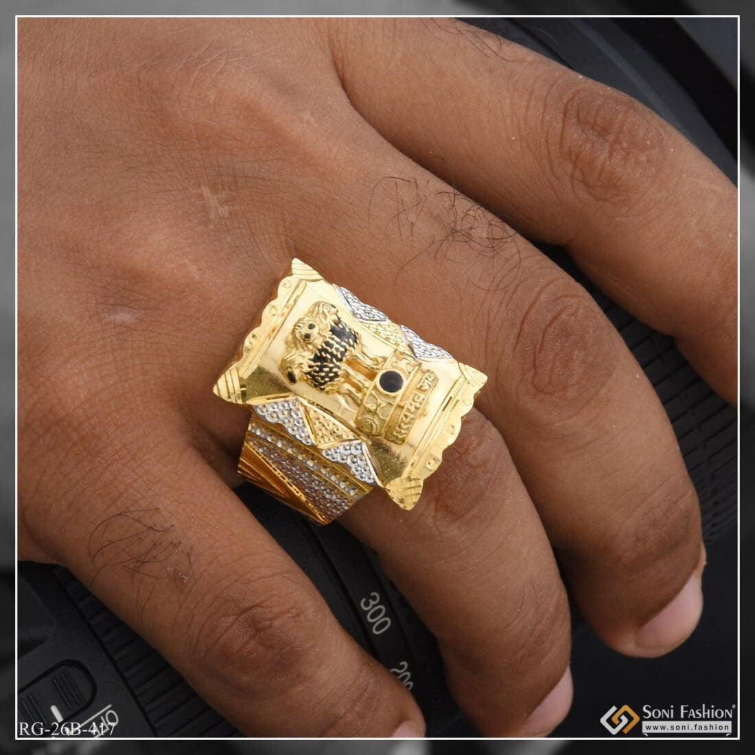 1 gram gold plated mudra superior quality gorgeous design ring men style b417 soni fashion 855